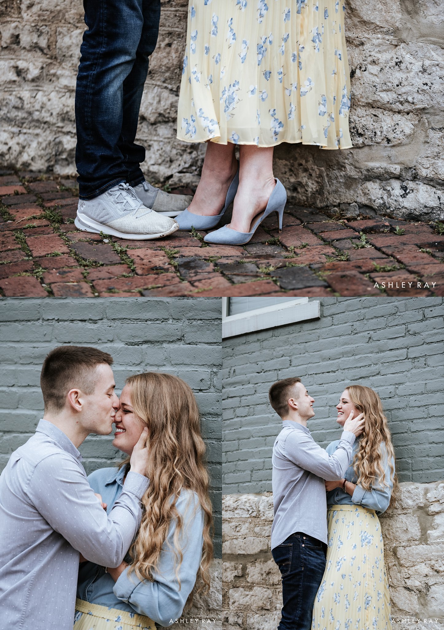 German village neighborhood in columbus ohio, charming couple, sunset engagement session, ohio wedding photographer