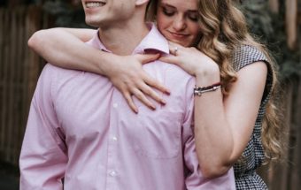 German village neighborhood in columbus ohio, charming couple, sunset engagement session, ohio wedding photographer