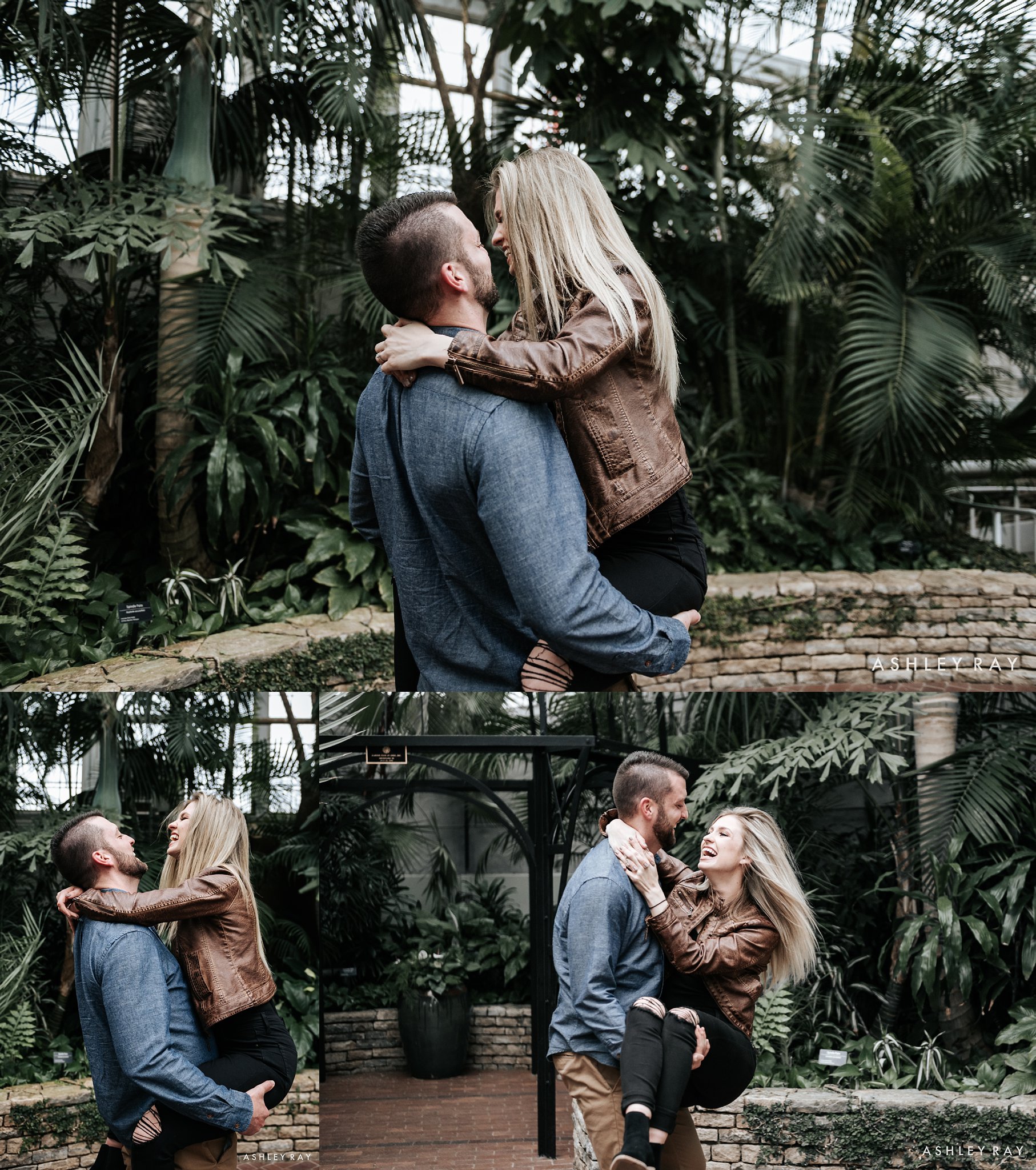 Franklin Park Conservatory in columbus ohio, dog couple, Indoor engagement session, ohio wedding photographer