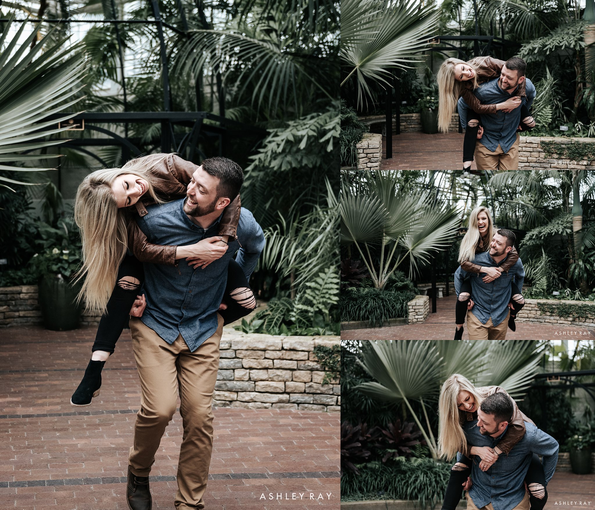 Franklin Park Conservatory in columbus ohio, dog couple, Indoor engagement session, ohio wedding photographer