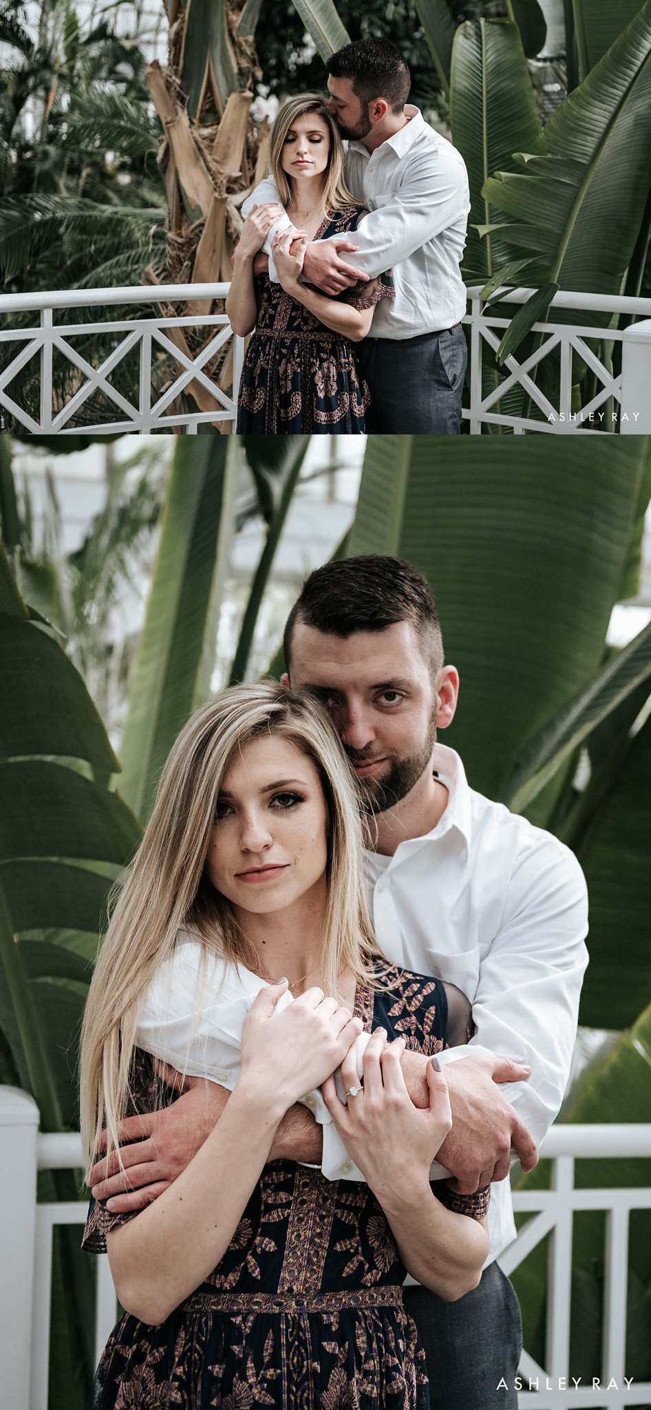 Franklin Park Conservatory in columbus ohio, dog couple, Indoor engagement session, ohio wedding photographer